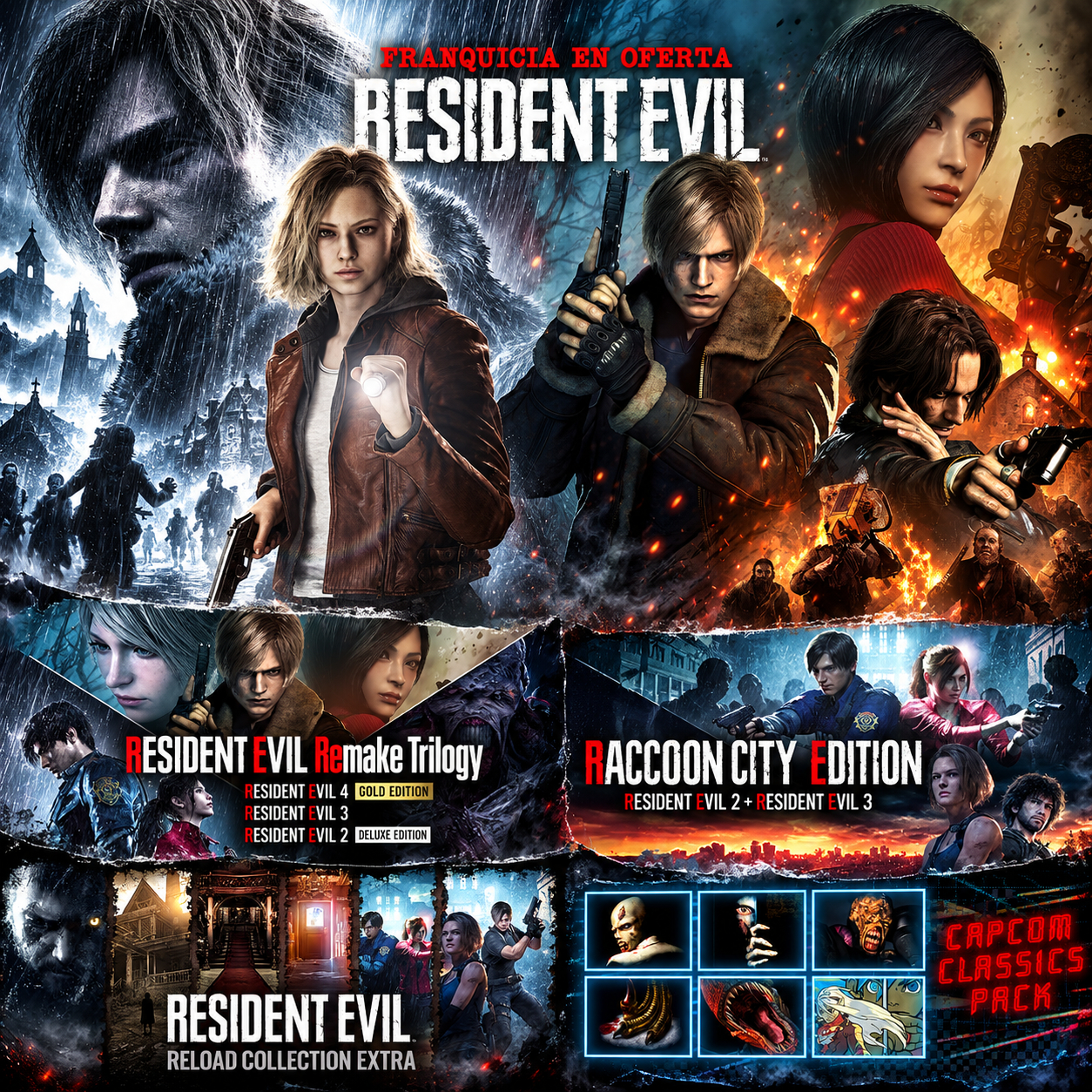 Resident Evil (STEAM) / Trilogy, Raccoon City, Reload Collection y Más