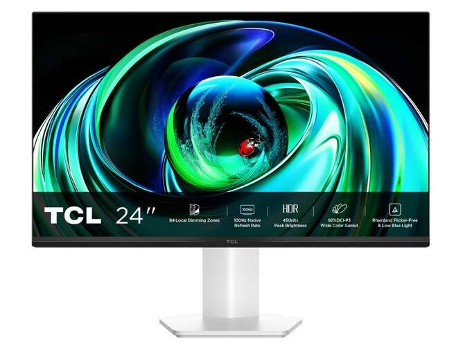 Monitor TCL 24" 24G54 Full HD Mini LED (100Hz, 5ms, panel Mini LED alta luminosidad, HDMI, diseño ultrafino sin bordes, para PC/consola)
