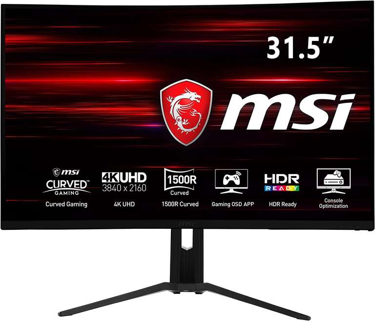 Monitor MSI 31.5" Curvo 4K solo 319€