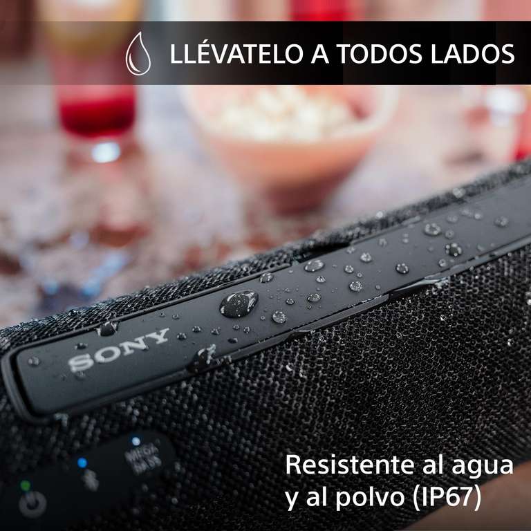 Altavoz inalámbrico  Sony SRSXG500B, Bluetooth, 30h de autonomía,  Resistente al agua, Micrófono, Negro