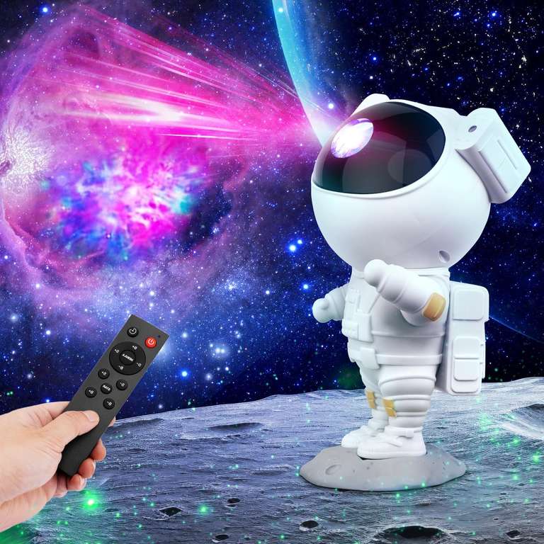 Astronauta proyector de estrellas y láser