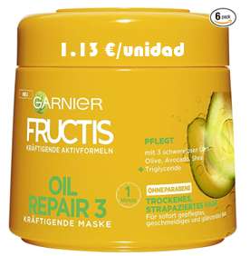Pack de 6 - Mascarilla Garnier Fructis reparadora con aceites - 6 x 300 ml (Compra recurrente) (Con cupón del 10%)
