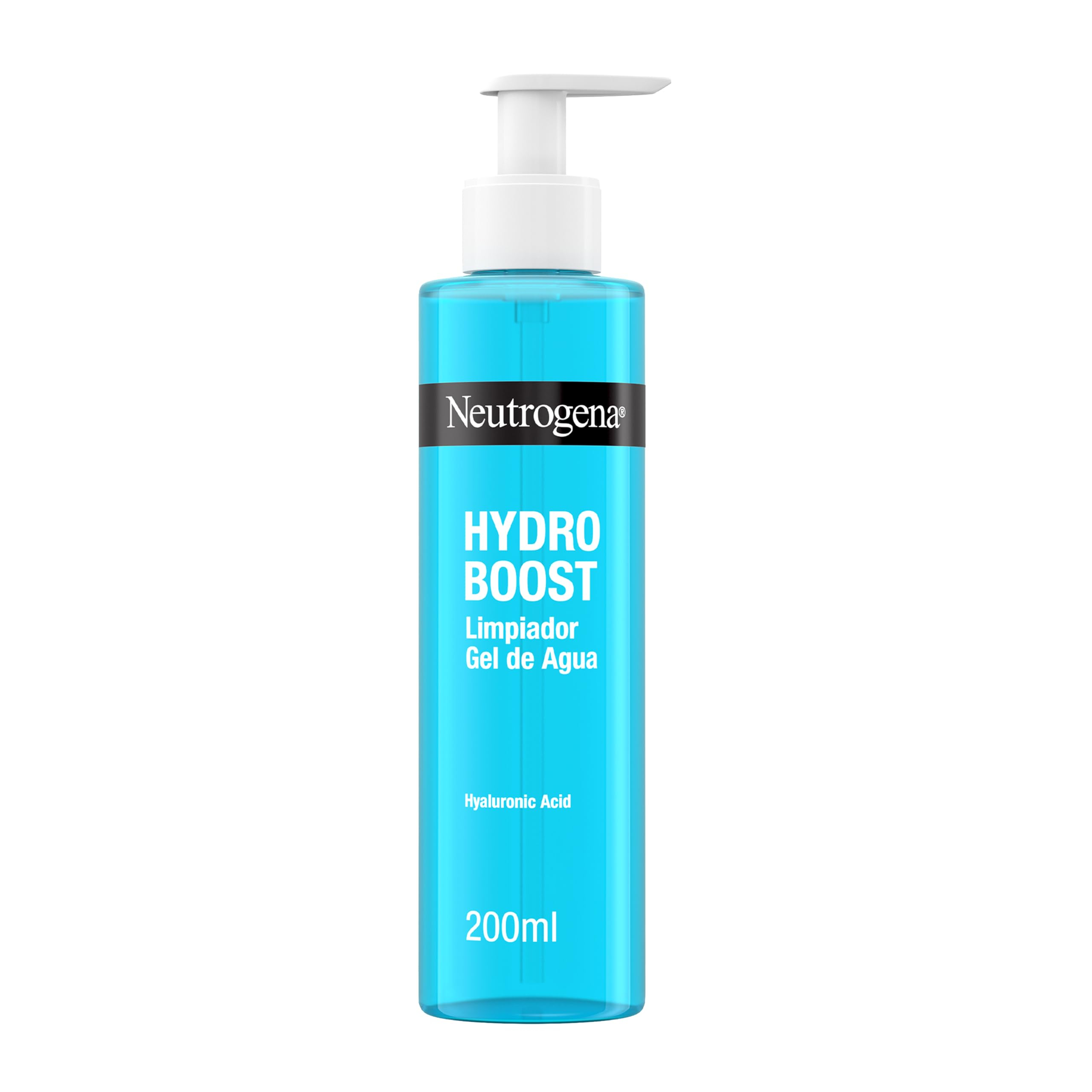 Neutrogena Hydro Boost Limpiador Facial Gel de Agua, 200 ml Con Ácido Hialurónico y Glicerina, Hidratante, No Comedogénico