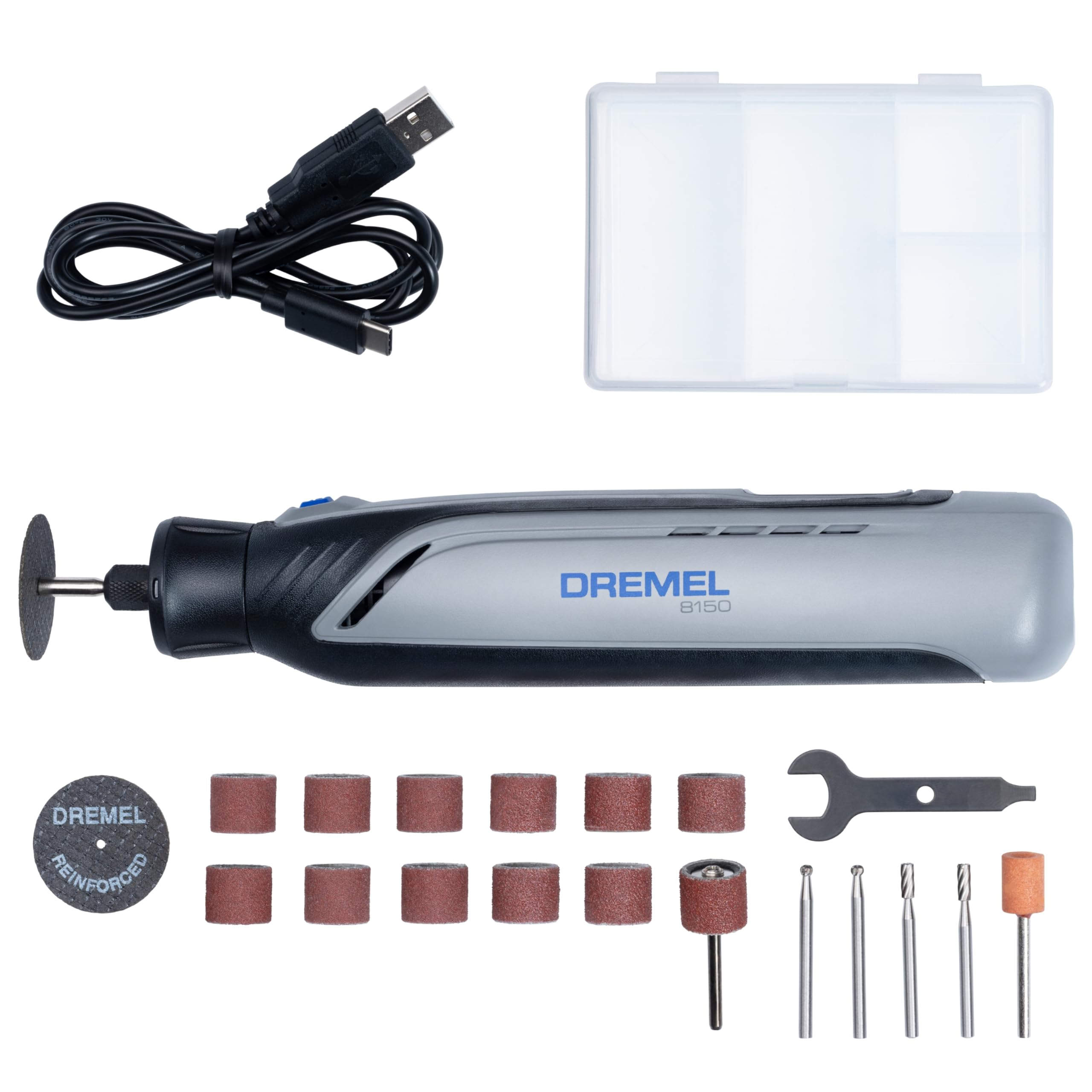 Dremel 8150 a batería de 7,2 V 2Ah sin escobillas Herramienta Rotativa recargable por USB-C, 20 accesorios, Velocidad Variable