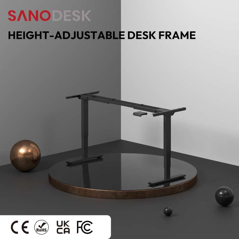 SANODESK EC4 Escritorio Elevable Eléctrico con Altura Ajustable, Standing Desk Mesa Oficina Ordenador de Acero Sólido
