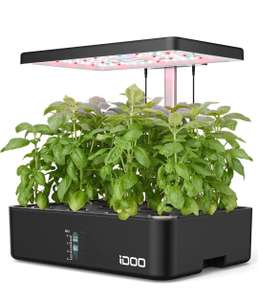 iDoo Huerto de Interior, 12 Vainas Jardinería de Interior y Lámpara LED de Crecimiento, Smart Garden con Temporizador Automático