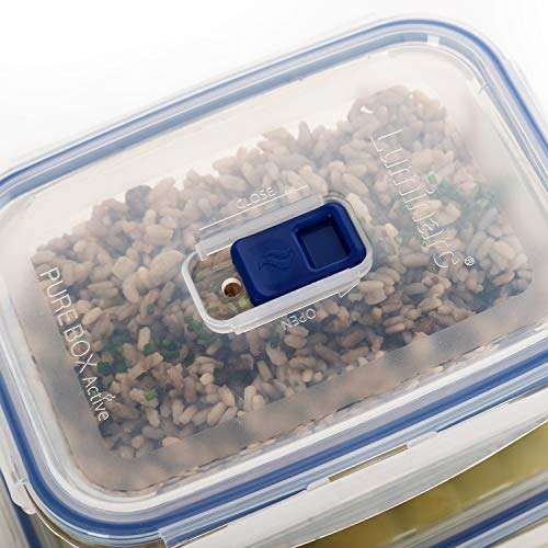 Luminarc Pure Box Active Set recipientes herméticos de Vidrio, Extra Resistentes, Sin BPA, Válvula para microondas »