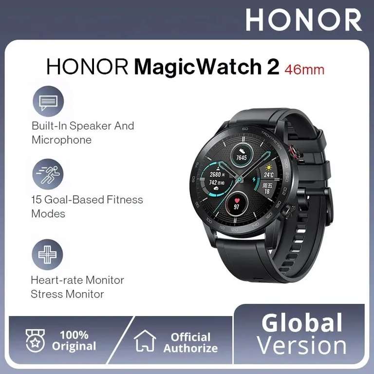 Honor-reloj inteligente Magic Watch 2, Bluetooth, llamadas, música, ritmo cardíaco, oxígeno en sangre, monitoreo del sueño, NFC, 46mm