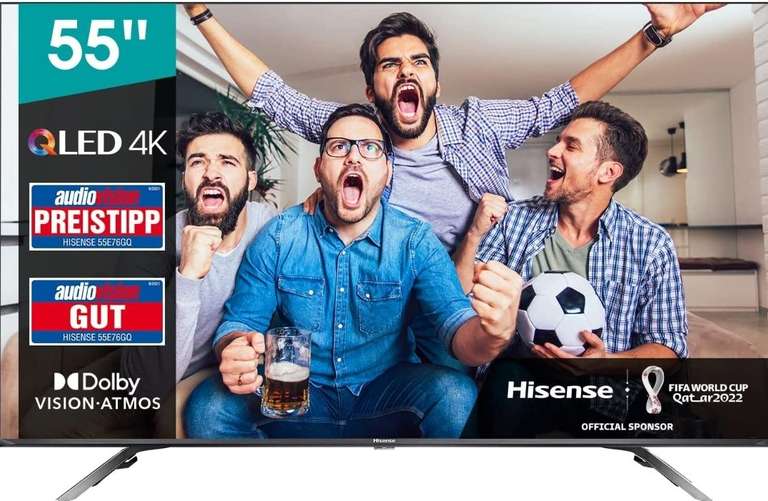 Hisense 55E76GQ QLED 2021 Gaming Series, 55 pulgadas 4K UHD Dolby Vision HDR Smart TV con Youtube, Netflix,Alexa, HDMI 2.1