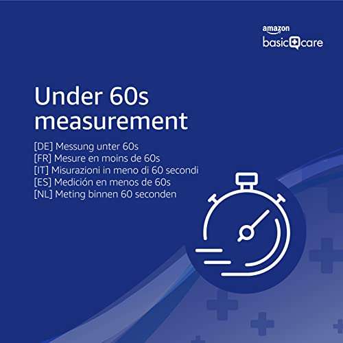 Amazon Basic Care - Termómetro digital: Lectura precisa y rápida de la temperatura corporal para todas las edades