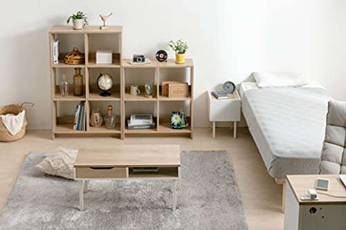 estante para libros muebles para el hogar Mueble de 3 niveles de alto brillo blanco para libros estanterías de aglomerado mueble de TV 36 x 30 x 114 cm 