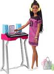 Barbie Brooklyn Estudio de grabación Muñeca afroamericana con set de juego y accesorios musicales de juguete