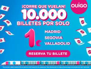 10.000 billetes por 1 € ( Madrid - Segovia - Valladolid)