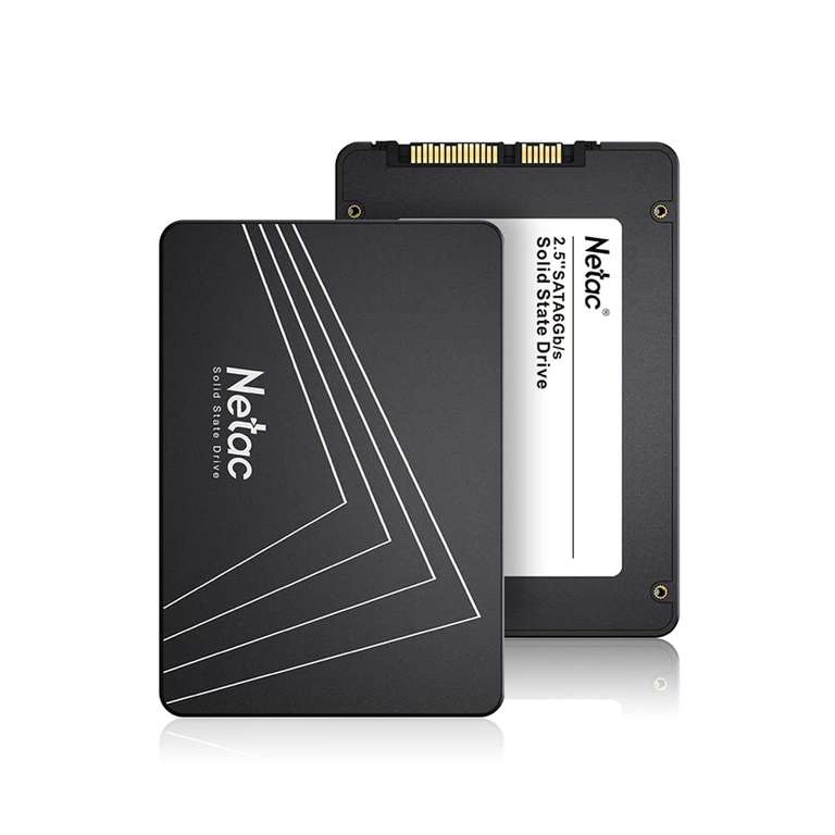 Netac 480GB SSD 2.5'' Disco Duro de Estado Sólido Interno 3D NAND Flash SLC Velocidad hasta 530MB/s,