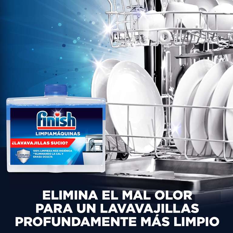 3×Finish Limpiamáquinas - Limpia lavavajillas contra el mal olor