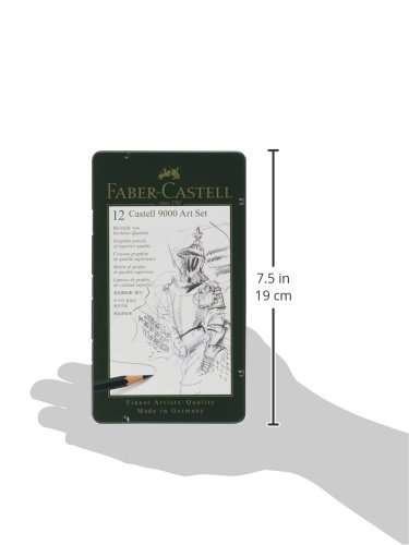 Faber-Castell 119065 - Set de 12 lápices Castell 9000 para dibujo artístico. Diferentes grados de dureza.