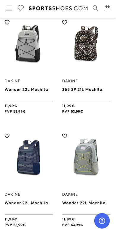 Dakine selección de mochilas a 11.99€