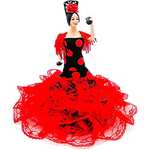 Muñeca Flamenca 19 cm. Con Vestido Lunares