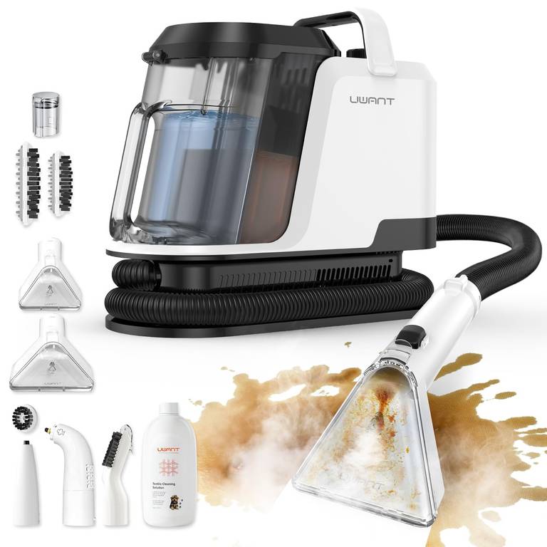 Uwant Aspiradora de Agua Tapiceria Lava y Aspira con Vapor Y100S 1750W 18KPa, 3 en 1 Frío/Agua Caliente 65℃