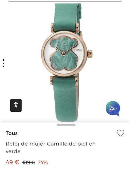 Reloj analógico TOUS Tender Time de acero con correa de silicona verde y  esfera verde