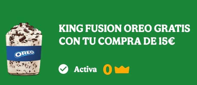 King Fusion Oreo GRATIS con tu compra de 15€