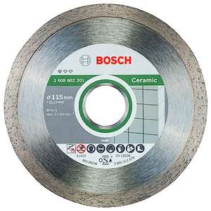 Bosch Professional 1 x Disco Tronzador de Diamante Standard for Ceramic, para Piedra, Azulejos, Cerámica, Ø 115 x 22.23 x 1.6 x 7 mm