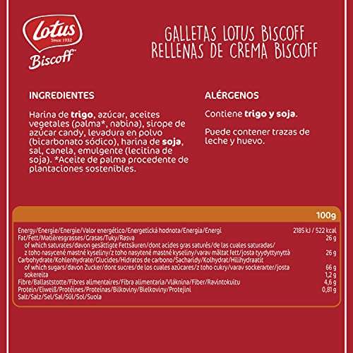 (9 paquetes x 150gr) Lotus Biscoff | Galletas Rellenas de Vainilla | Vegana (1.38€/und)