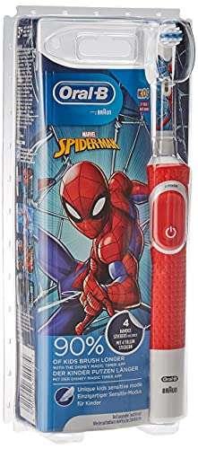 Oral-B Kids - Cepillo eléctrico recargable, 1 mango con personajes de Disney Spider-Man