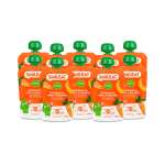 Smileat - Pack de 10 Pouch de Frutas Ecológicas - Sin Sal ni Azúcar Añadido, Sin Gluten - Sabor a Zanahoria, Pera y Plátano