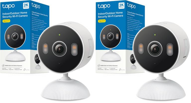 Pack Doble de Cámaras de Seguridad Tapo C113 (2K 3MP, Interior/Exterior IP65, Color Night Vision)