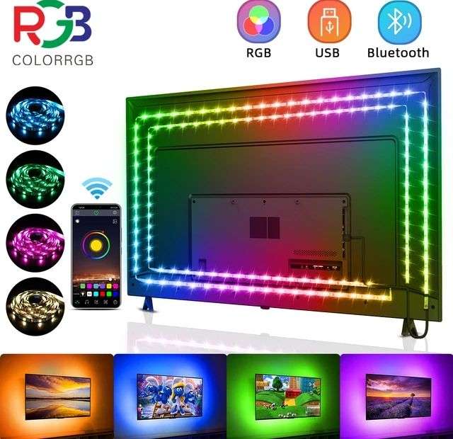luces led RGB 5050, cinta Flexible de diodo para retroiluminación de TV 1m (disponible de más metros y precio)