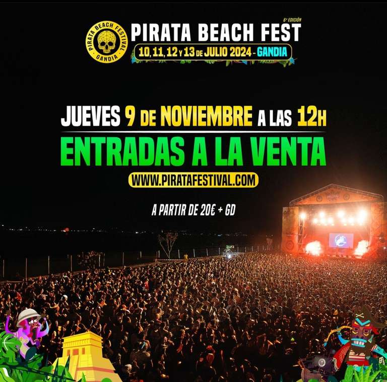 Entradas Pirata Beach Festival 2024 Promocion