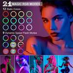 Railee Aro de Luz con Trípode Anillo de Luz LED 10" con 21 RGB Modos 9 Brillos Regulables