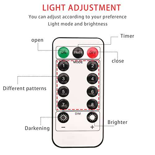 Luz 70 LED tela de araña (1m diametro) 8 modos, control remoto, 2m cable USB, araña y ganchos