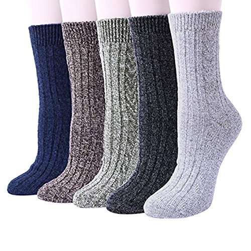 5 pares de calcetines de lana térmica para mujer