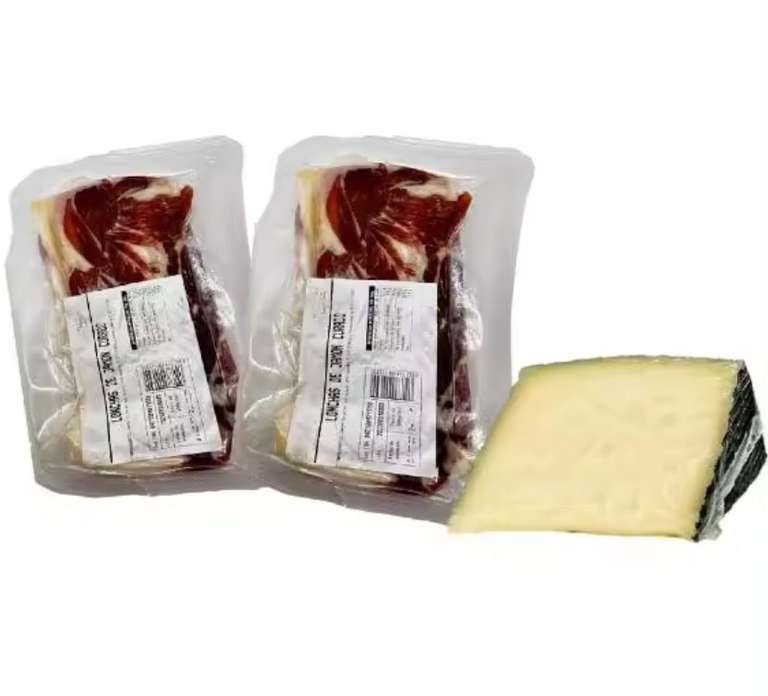 Lonchas de jamon curado gran reserva la jaula 1 kilo aprox serrano + queso regalo [ Nuevo Usario 5.19€]