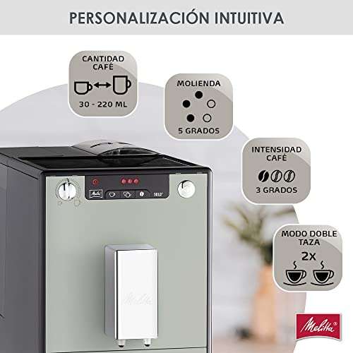 Melitta Solo E950-777, Cafetera Superautomática con Molinillo, 15 Bares, Café en Grano para Espresso, Limpieza Automática