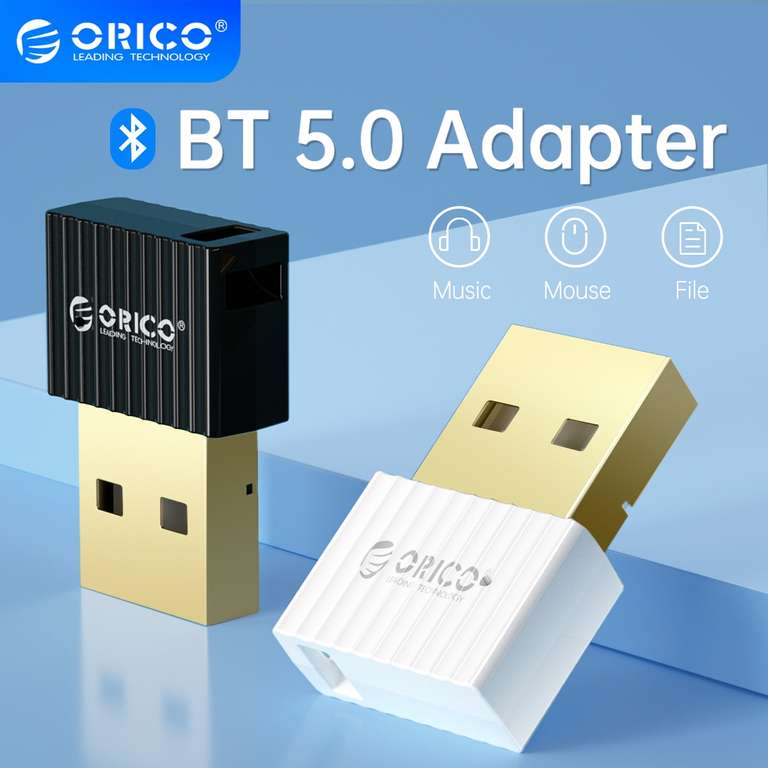 ORICO- Receptor/Transmisor Bluetooth 5,0, adaptador Dongle, transmisor receptor de Audio y música para PC, altavoz, ratón y portátil