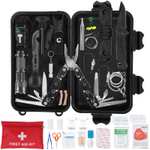 80 en 1- Kit de Supervivencia de Emergencia al Aire Libre, Equipo de Supervivencia Camping/Aventuras/Senderismo al Aire Libre