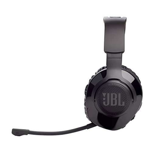 JBL Quantum 350 Auriculares, micrófono Boom desmontable, tecnología QuantumSURROUND disponible para Windows y conectividad USB