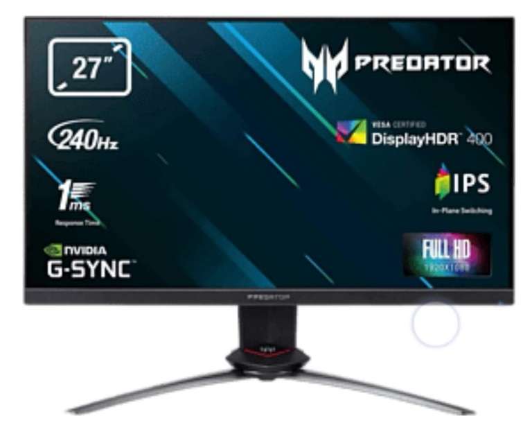 Monitor gaming - Acer Predator XB3 XB273GX, 27.2" FHD, IPS, 1 ms, 240 Hz, Nvidia G-Sync, Negro