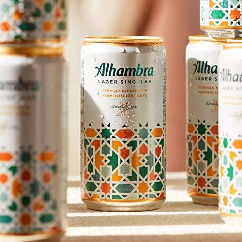 ALHAMBRA - Alhambra Lager Singular, Cerveza, Pack de 24 Latas x 25cl - 5.4 % Volumen de Alcohol