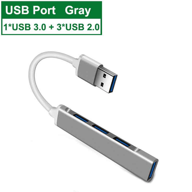 HUB USB tipo C 3,0 con 4 puertos, adaptador divisor OTG para HUAWEI, Xiaomi, Macbook Pro 13, 15, Air Pro, PC, Accesorios de ordenador