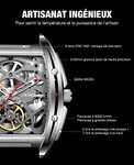 CIGA Design Reloj Automático para Hombre - Z Series Relojes Mecánicos de Pulsera Tipo Esqueleto y Estilo Tonneau, Cristal de Zafiro