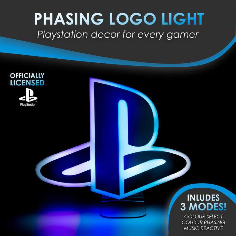 Paladone Luz Logotipo de PlayStation con 3 Modos de Luz, Merchandising con Licencia Oficial