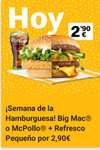 Oferta Flash - Big Mac o Mc Pollo + refresco pequeño 2,90€