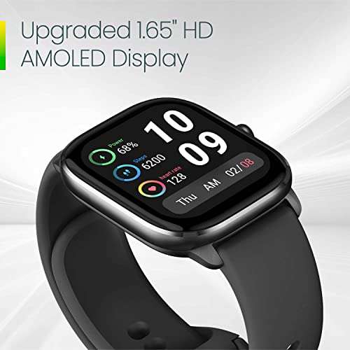Amazfit GTS 4 Mini Smartwatch con Alexa Incorporada Monitorización de Ritmo Cardíaco y Oxígeno Sanguíneo 24H