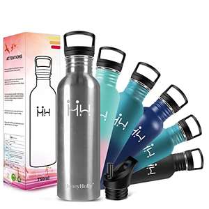 HYDRATE - Botella de agua XL de 2,2 l, sin BPA, a prueba de fugas, tapa  abatible, ideal para gimnasio, recipiente transparente con material extra