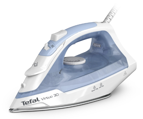 Plancha de vapor - Tefal Virtuo 30 FV2C41, 2000 W, 120 g/min, 0.24 l, Vapor vertical, Antigoteo, Antical