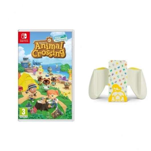 Animal Crossing: New Horizons Nintendo Switch + Power A Agarre Cómodo para Joy-con